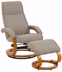 Krēsls ar pufu Lyon, smilšu krāsā цена и информация | Кресла в гостиную | 220.lv
