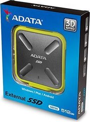 ADATA External SSD SD700 1000 GB, USB 3.1, Yellow/Black cena un informācija | Ārējie cietie diski | 220.lv