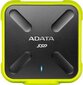 ADATA External SSD SD700 1000 GB, USB 3.1, Yellow/Black цена и информация | Ārējie cietie diski | 220.lv