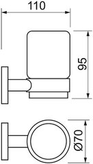 ТЕКА подвесной стакан с металлическим держателем, 501-1040-00 цена и информация | Аксессуары для ванной комнаты | 220.lv