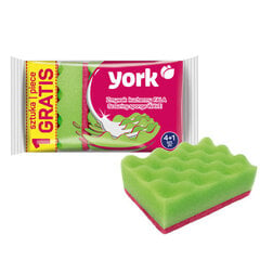 York губки для мытья Wave 4 + 1 шт. цена и информация | York Кухонные товары, товары для домашнего хозяйства | 220.lv
