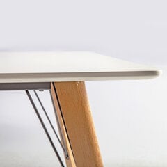 Обеденный стол Helena White, белый / коричневый цена и информация | Кухонные и обеденные столы | 220.lv