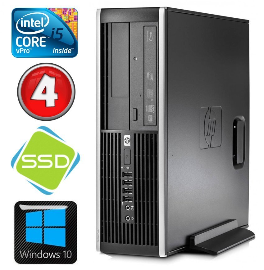 HP 8100 Elite SFF i5-650 4GB 120SSD DVD WIN10 cena un informācija | Stacionārie datori | 220.lv