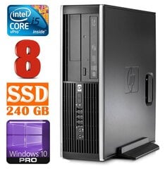 HP 8100 Elite SFF i5-650 8GB 240SSD DVD WIN10Pro цена и информация | Стационарные компьютеры | 220.lv