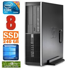 HP 8100 Elite SFF i5-650 8GB 240SSD GT1030 2GB DVD WIN10 cena un informācija | Stacionārie datori | 220.lv