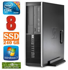HP 8100 Elite SFF i5-650 8GB 240SSD GT1030 2GB DVD WIN7Pro cena un informācija | Stacionārie datori | 220.lv