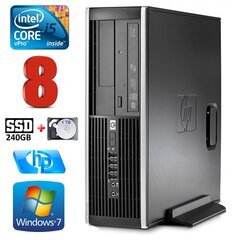 HP 8100 Elite SFF i5-650 8GB 240SSD+1TB DVD WIN7Pro cena un informācija | Stacionārie datori | 220.lv