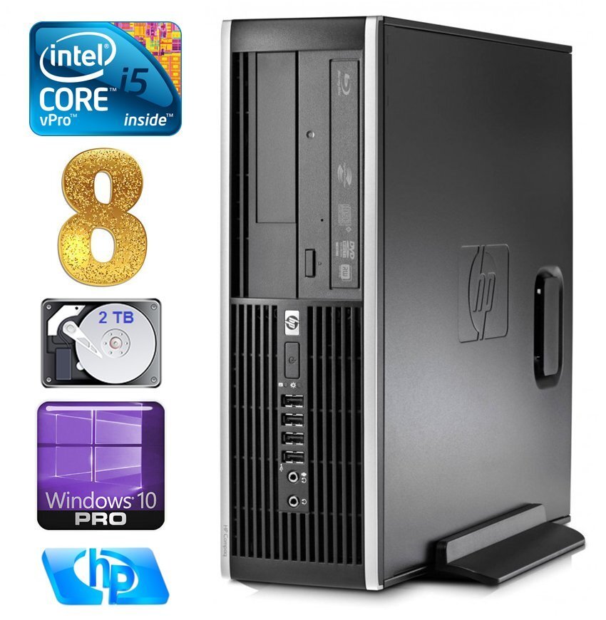 HP 8100 Elite SFF i5-650 8GB 2TB DVD WIN10Pro cena un informācija | Stacionārie datori | 220.lv