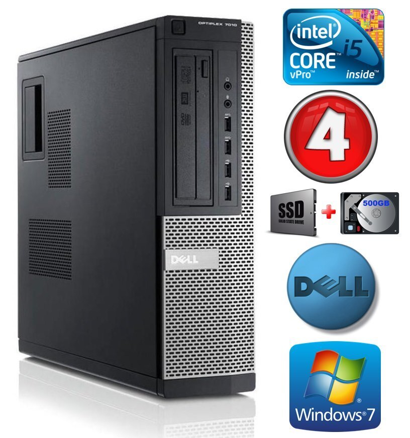 Dell 7010 DT i5-3470 4GB 120SSD+500GB Windows 7 Professional cena un informācija | Stacionārie datori | 220.lv