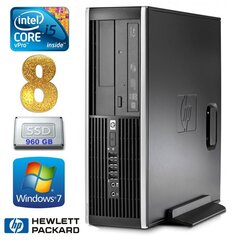 HP 8100 Elite SFF i5-650 8GB 960SSD DVD WIN7Pro cena un informācija | Stacionārie datori | 220.lv