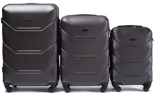 Комплект из 3 чемоданов Wings 147-3, серый цена и информация | Чемоданы, дорожные сумки | 220.lv