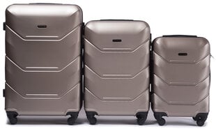Комплект из 3 чемоданов Wings 147-3, светло-коричневый цена и информация | Чемоданы, дорожные сумки | 220.lv