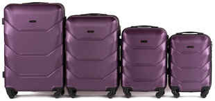4 koferu komplekts Wings 147-4, tumši violets cena un informācija | Koferi, ceļojumu somas | 220.lv
