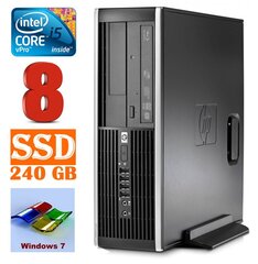 HP 8100 Elite SFF i5-650 8GB 240SSD DVD WIN7Pro cena un informācija | Stacionārie datori | 220.lv