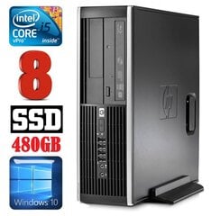 HP 8100 Elite SFF i5-650 8GB 480SSD DVD WIN10 cena un informācija | Stacionārie datori | 220.lv