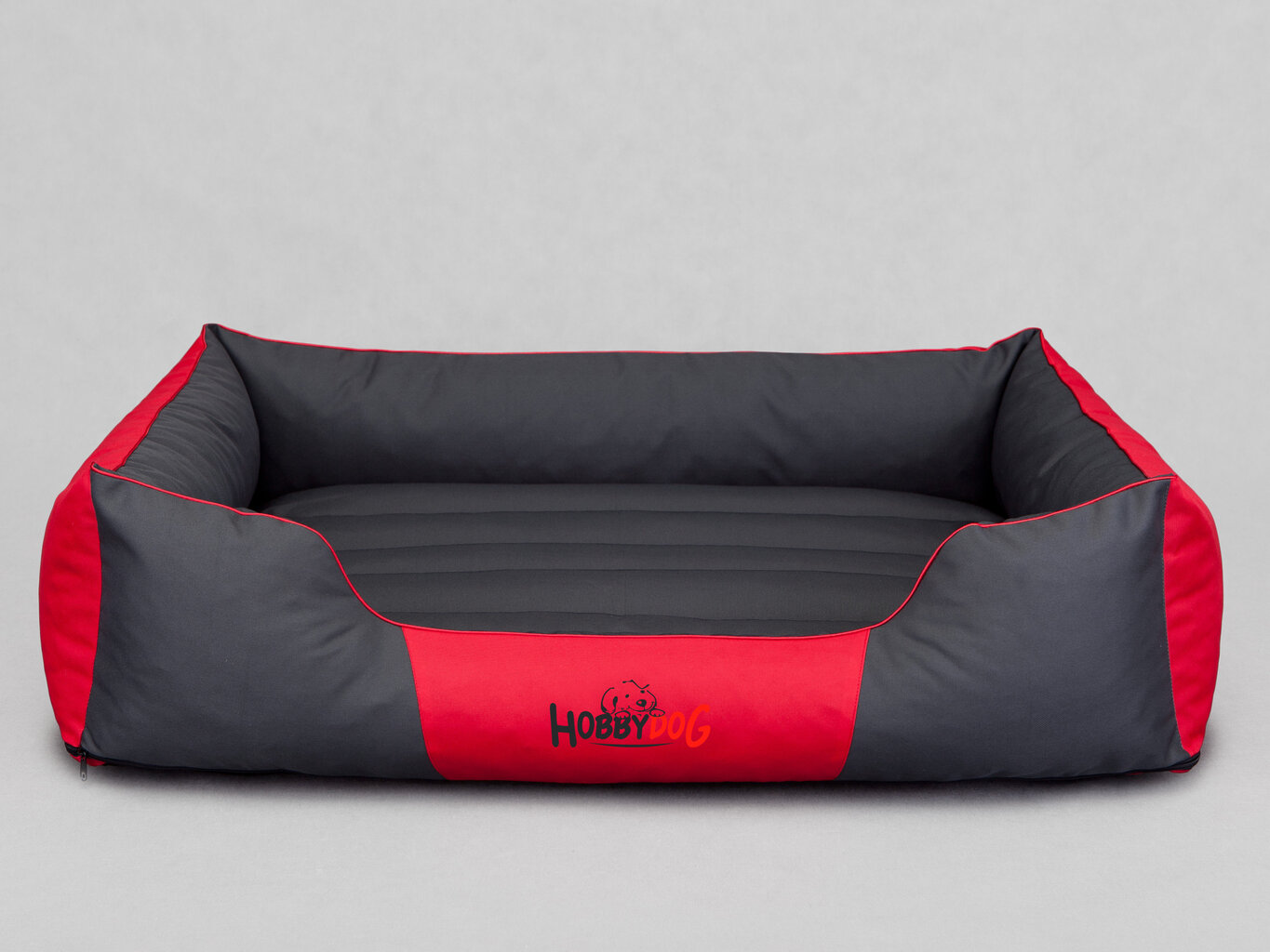 Hobbydog gulta Comfort XXL, pelēka/sarkana cena un informācija | Suņu gultas, spilveni, būdas | 220.lv
