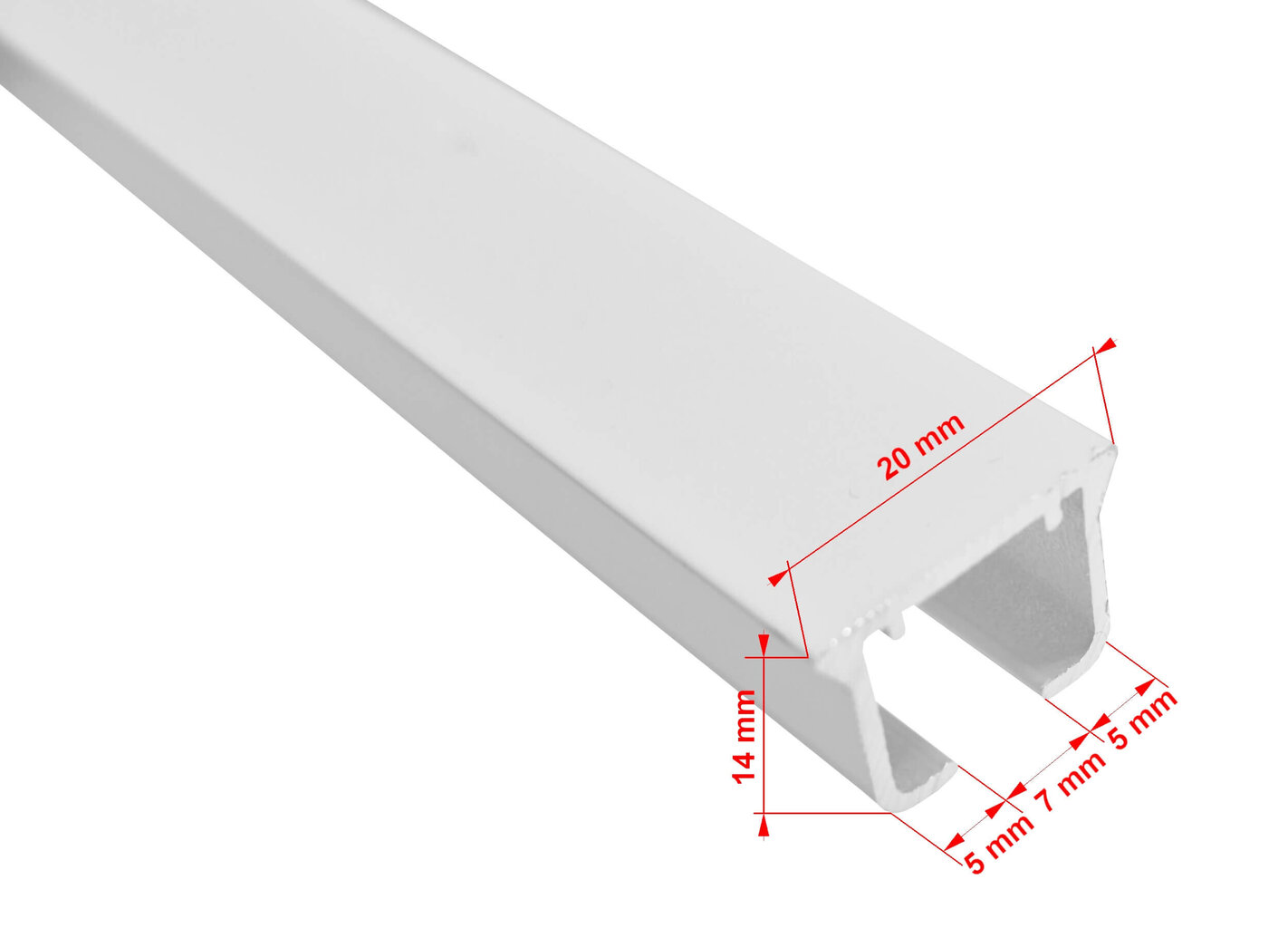 SINGLE aluminum rail single white with rings, 200 cm cena un informācija | Aizkaru stangas, karnīzes | 220.lv