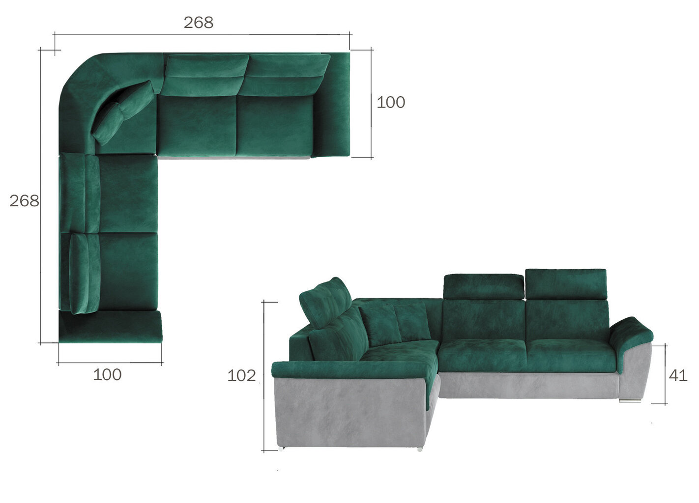 Stūra dīvāns Federico, krēmkrāsas/balts cena un informācija | Stūra dīvāni | 220.lv
