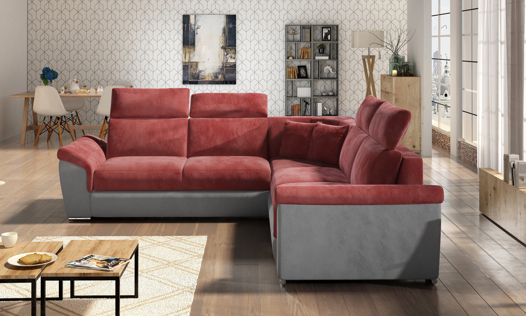 Universāls stūra dīvāns Federico, tumši brūns/krēmkrāsas цена и информация | Stūra dīvāni | 220.lv