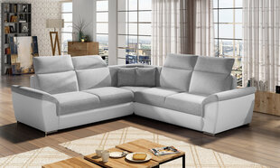 Universāls stūra dīvāns Federico, gaiši pelēks/balts kaina ir informacija | Stūra dīvāni | 220.lv