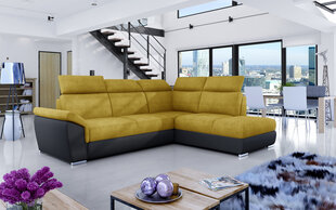 Мягкий угловой диван Loreto, желтый/черный цена и информация | Угловые диваны | 220.lv