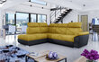 Stūra dīvāns Loreto, dzeltens/melns cena un informācija | Stūra dīvāni | 220.lv