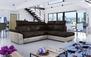 Мягкий угловой диван Loreto, коричневый/кремовый цена и информация | Угловые диваны | 220.lv