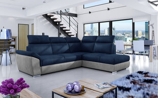 Mīksts stūra dīvāns Loreto zils/pelēks cena un informācija | Stūra dīvāni | 220.lv