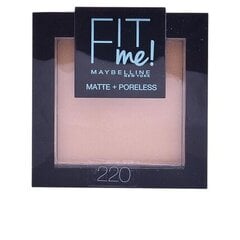 Maybelline Fit Me Matte Poreless Pressed Powder pūderis 9 g, 220 Natural Beige cena un informācija | Grima bāzes, tonālie krēmi, pūderi | 220.lv