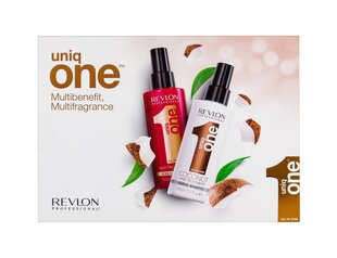 Набор масок-спрея для волос Revlon Professional Uniq One: маска Classic 150 мл + маска Coconut 150 мл цена и информация | Распылите крем-спрей на волосы на расстоянии 20-25 см, расчешите их расческой. | 220.lv