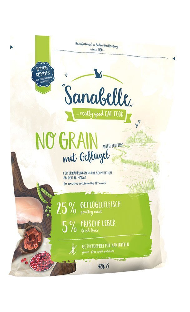 Sanabelle No Grain Poultry 400g cena un informācija | Sausā barība kaķiem | 220.lv