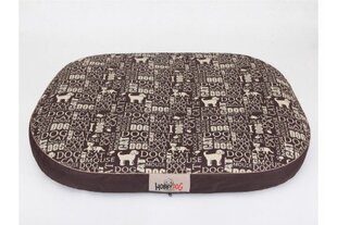 Hobbydog guļvieta XL, brūna ar uzrakstiem cena un informācija | Suņu gultas, spilveni, būdas | 220.lv