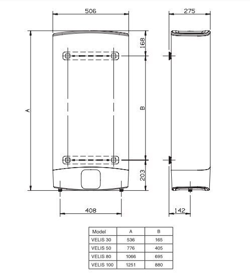 Ūdens sildītājs VELIS EVO 100 L цена и информация | Ūdens sildītāji | 220.lv