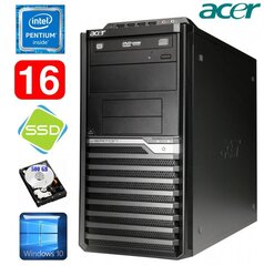 Acer Veriton M4610G MT G630 16GB 120GB+500GB DVD WIN10 cena un informācija | Stacionārie datori | 220.lv