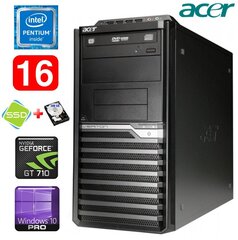 Acer Veriton M4610G MT G630 16GB 120SSD+500GB GT710 2GB DVD WIN10Pro цена и информация | Стационарные компьютеры | 220.lv