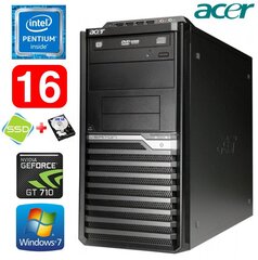Acer Veriton M4610G MT G630 16GB 120SSD+500GB GT710 2GB DVD WIN7Pro cena un informācija | Stacionārie datori | 220.lv