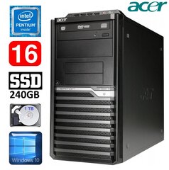 Acer Veriton M4610G MT G630 16GB 240GB+1TB DVD WIN10 cena un informācija | Stacionārie datori | 220.lv