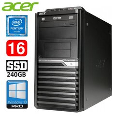 Acer Veriton M4610G MT G630 16GB 240SSD DVD WIN10Pro цена и информация | Стационарные компьютеры | 220.lv