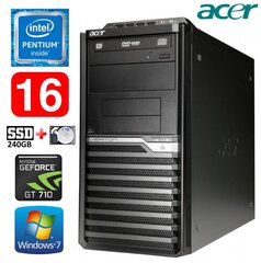 Acer Veriton M4610G MT G630 16GB 240SSD+1TB GT710 2GB DVD WIN7Pro цена и информация | Стационарные компьютеры | 220.lv