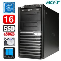 Acer Veriton M4610G MT G630 16GB 480GB+2TB DVD WIN10 cena un informācija | Stacionārie datori | 220.lv