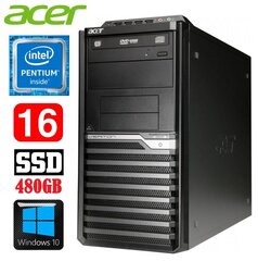 Acer Veriton M4610G MT G630 16GB 480SSD DVD WIN10 cena un informācija | Stacionārie datori | 220.lv