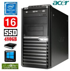 Acer Veriton M4610G MT G630 16GB 480SSD+1TB GT1030 2GB DVD WIN10 цена и информация | Стационарные компьютеры | 220.lv