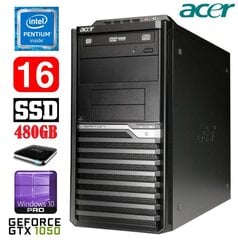 Acer Veriton M4610G MT G630 16GB 480SSD+1TB GTX1050 2GB DVD WIN10Pro cena un informācija | Stacionārie datori | 220.lv