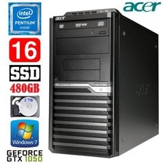 Acer Veriton M4610G MT G630 16GB 480SSD+2TB GTX1050 2GB DVD WIN7Pro cena un informācija | Stacionārie datori | 220.lv