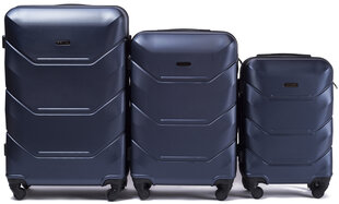 Комплект из 3 чемоданов Wings 147-3, темно-синий цена и информация | Чемоданы, дорожные сумки | 220.lv