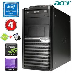 Acer Veriton M4610G MT G630 4GB 120SSD+500GB GT710 2GB DVD WIN10Pro cena un informācija | Stacionārie datori | 220.lv