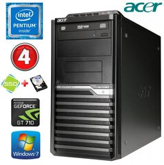 Acer Veriton M4610G MT G630 4GB 120SSD+500GB GT710 2GB DVD WIN7Pro cena un informācija | Stacionārie datori | 220.lv