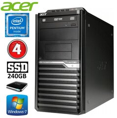 Acer Veriton M4610G MT G630 4GB 240GB+1TB DVD WIN7Pro cena un informācija | Stacionārie datori | 220.lv