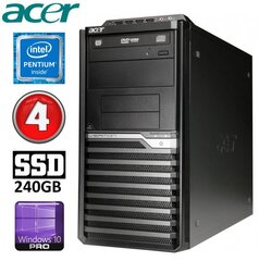 Acer Veriton M4610G MT G630 4GB 240SSD DVD WIN10Pro cena un informācija | Stacionārie datori | 220.lv