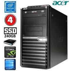 Acer Veriton M4610G MT G630 4GB 240SSD+1TB GT710 2GB DVD WIN10 cena un informācija | Stacionārie datori | 220.lv